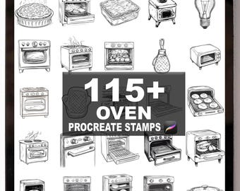 115+ Procreate Oven Brushes | Procreate Stamps | Instant Digital Download