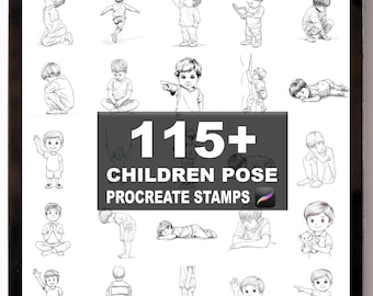 115+ Procreate Children Pose Brushes | Procreate Stamps | Instant Digital Download