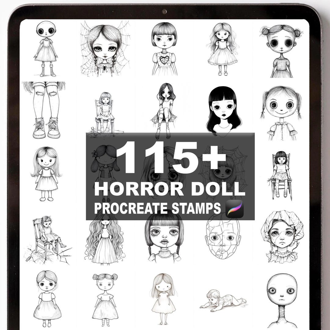 115+ Procreate Horror Doll Brushes | Procreate Stamps | Instant Digital ...