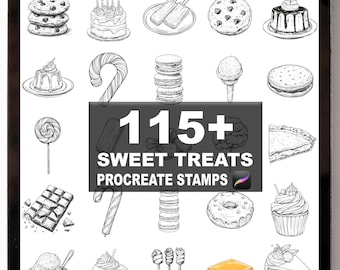 115+ Procreate Sweet Treats Brushes | Procreate Stamps | Instant Digital Download