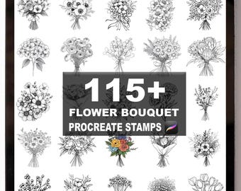 115+ Procreate Flower Bouquet Brushes | Procreate Stamps | Instant Digital Download