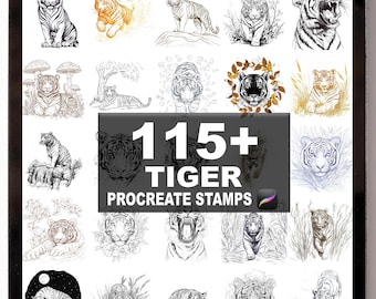115+ Procreate Tiger Brushes | Procreate Stamps | Instant Digital Download