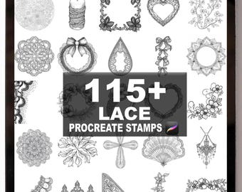 115+ Procreate Lace Brushes | Procreate Stamps | Instant Digital Download