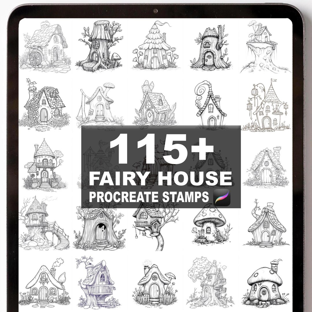 115+ Procreate Fairy House Brushes | Procreate Stamps | Instant Digital ...