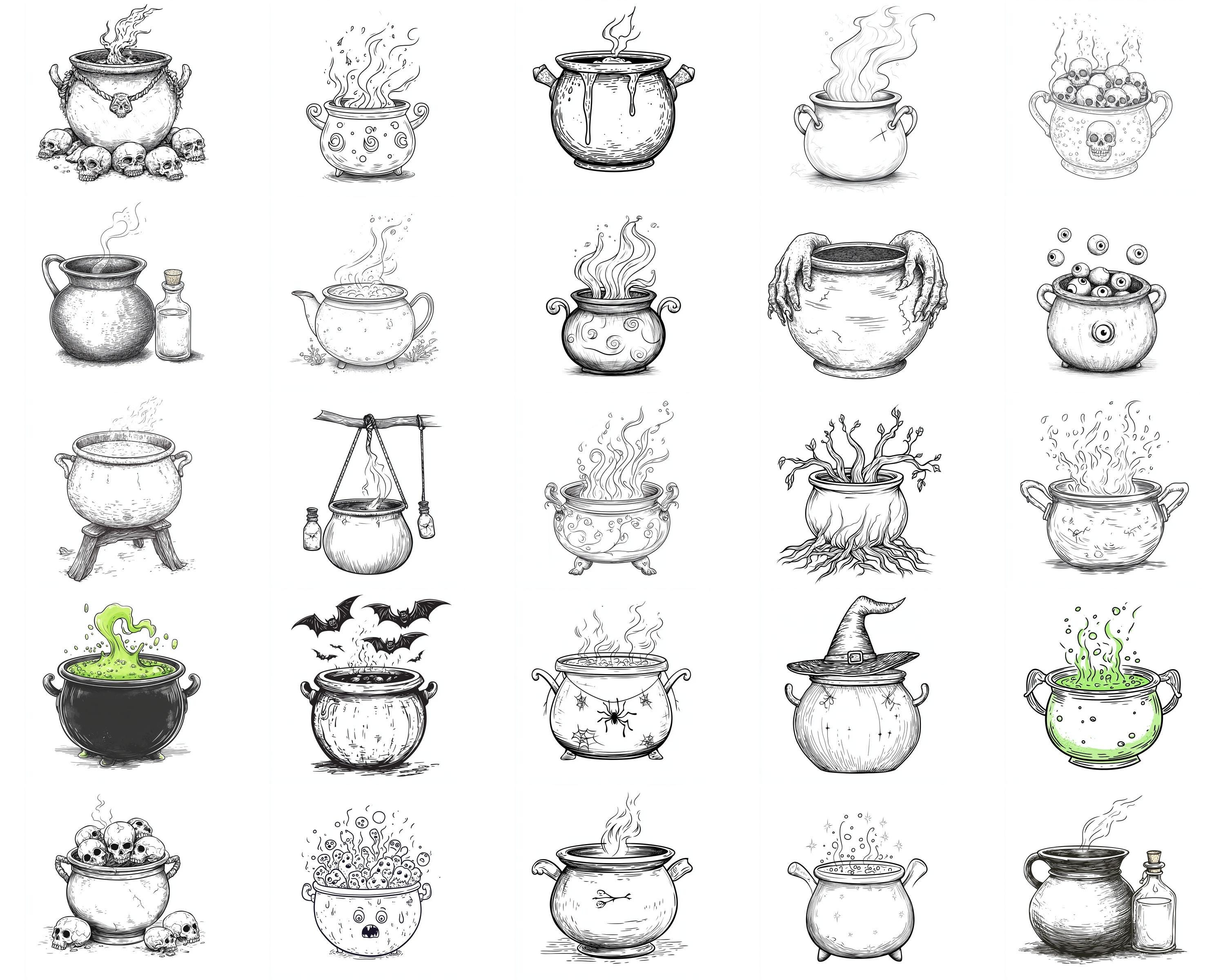 115+ Procreate Creepy Cauldron Brushes | Procreate Stamps | Instant ...