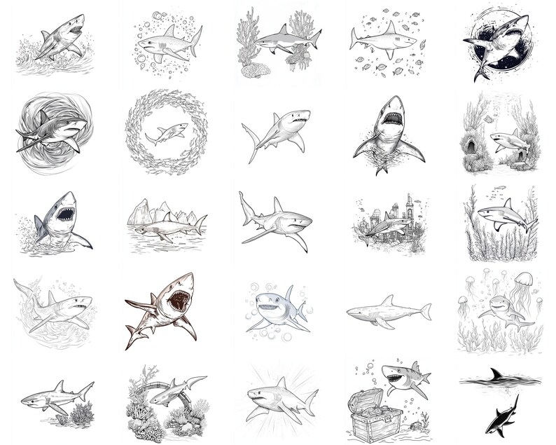115+ Procreate Shark Brushes | Procreate Stamps | Instant Digital ...