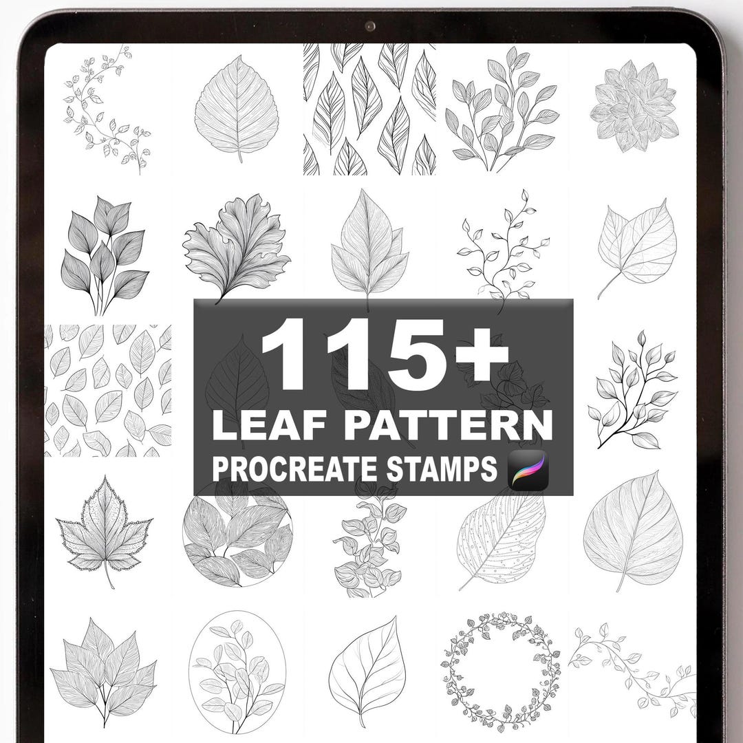 115+ Procreate Leaf Pattern Brushes | Procreate Stamps | Instant ...