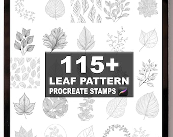 115+ Procreate Leaf Pattern Brushes | Procreate Stamps | Instant Digital Download