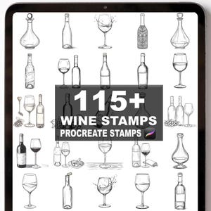 115+ Procreate Weinset Pinsel | Procreate Stempel | Sofortiger digitaler Download