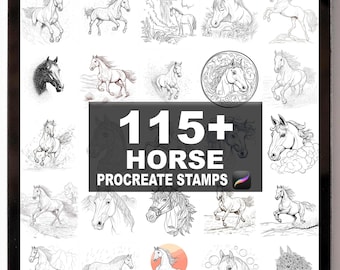 115+ Procreate Horse Brushes | Procreate Stamps | Instant Digital Download