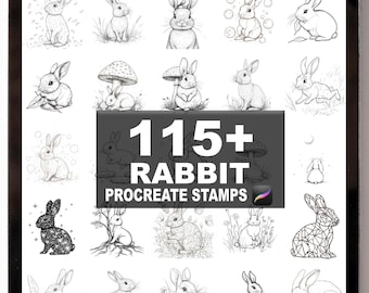 115+ Procreate Rabbit Brushes | Procreate Stamps | Instant Digital Download