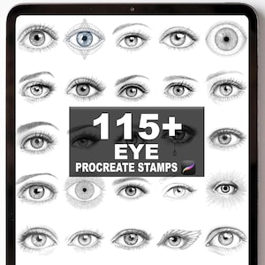 Más de 115 pinceles para ojos y sellos para Procreate. Descarga digital instantánea.