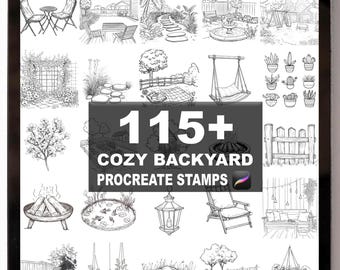 115+ Procreate Cozy Backyard Brushes | Procreate Stamps | Instant Digital Download