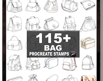 115+ Procreate Bag Brushes | Procreate Stamps | Instant Digital Download