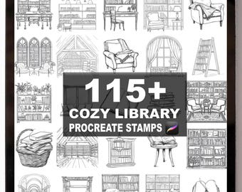 115+ Procreate Cozy Library Brushes | Procreate Stamps | Instant Digital Download