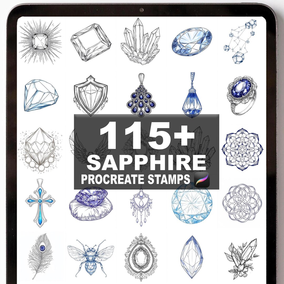 115+ Procreate Sapphire Brushes | Procreate Stamps | Instant Digital ...