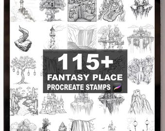 115+ Procreate Fantasy Place Brushes | Procreate Stamps | Instant Digital Download