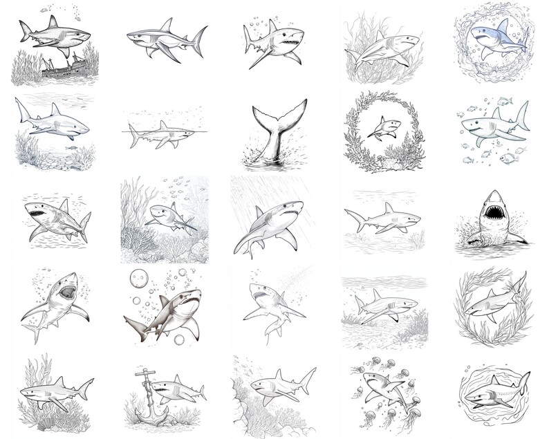 115+ Procreate Shark Brushes | Procreate Stamps | Instant Digital ...