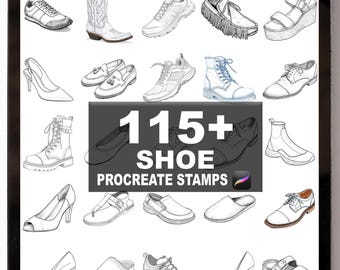 Plus de 115 brosses à chaussures Procreate | Procréer des timbres | Téléchargement numérique instantané