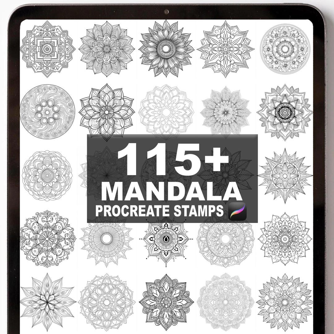 115+ Procreate Mandala Tattoo Brushes | Procreate Stamps | Instant ...