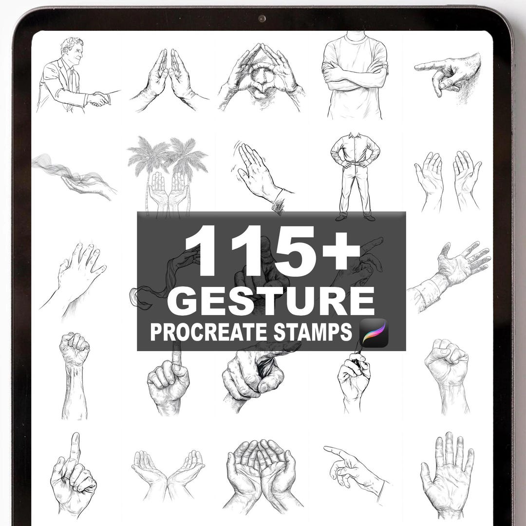 115+ Procreate Gesture Brushes | Procreate Stamps | Instant Digital ...