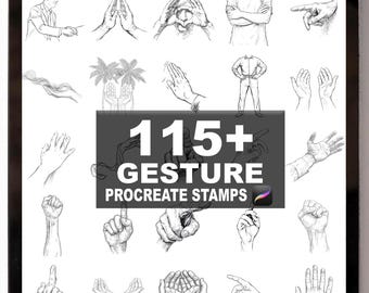 115+ Procreate Gesture Brushes | Procreate Stamps | Instant Digital Download