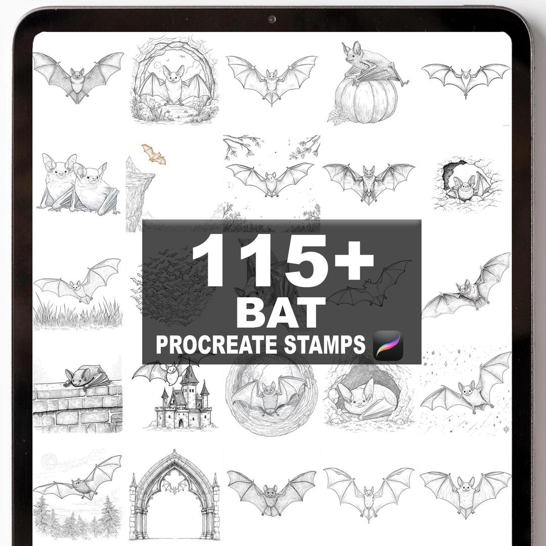 115+ Procreate Bat Brushes | Procreate Stamps | Instant Digital ...