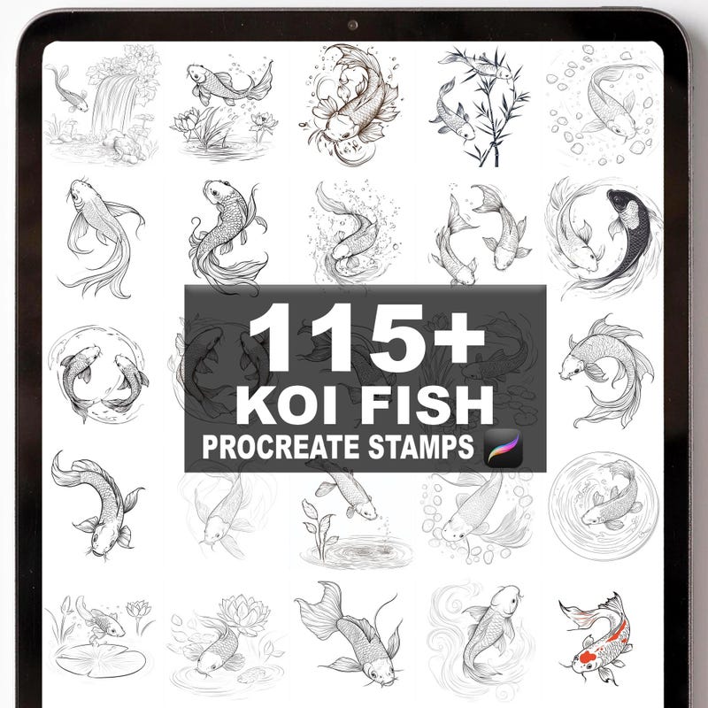 Procreate Koi Fish Tutorial Koi Fish Art - Etsy
