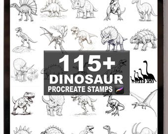 115+ Procreate Dinosaur Brushes | Procreate Stamps | Instant Digital Download