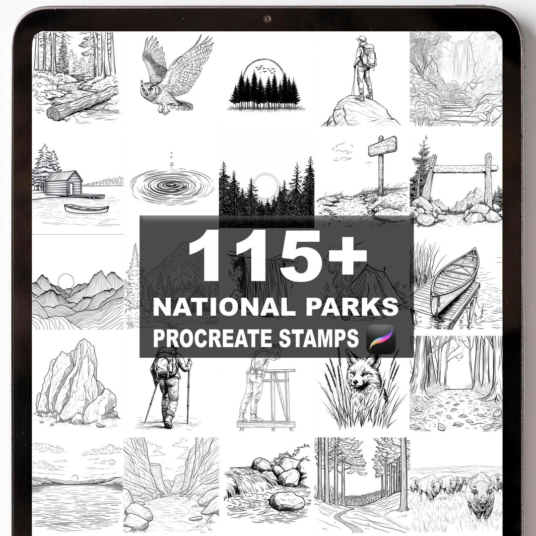 115+ Procreate National Parks Brushes | Procreate Stamps | Instant ...