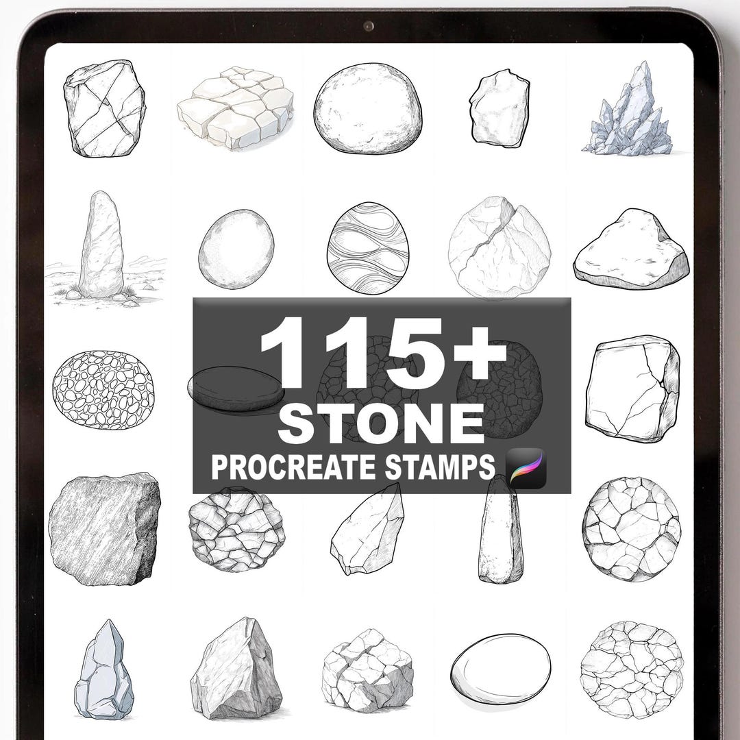 Procreate Draw Stone 115+ Procreate Stone Brushes | Procreate Stamps | Instant Digital ...