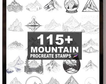 Más de 115 pinceles de montaña para Procreate / Sellos para Procreate / Descarga digital instantánea