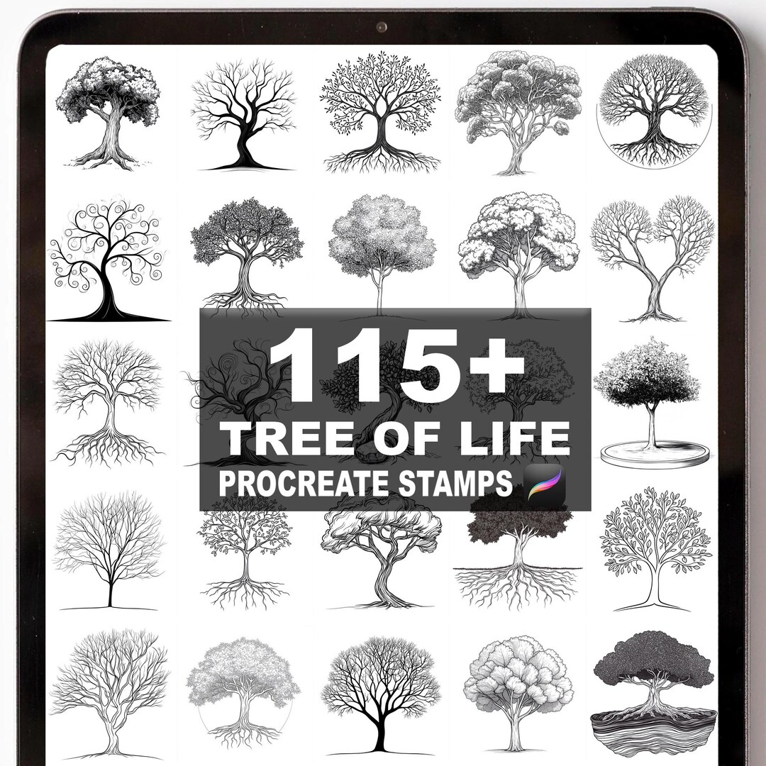 115+ Procreate Tree of Life Brushes | Procreate Stamps | Instant ...