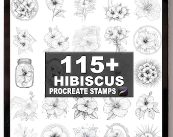 115+ Procreate Hibiscus Brushes | Procreate Stamps | Instant Digital Download