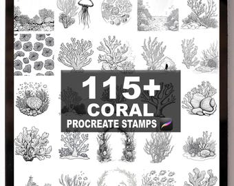 115+ Procreate Coral Brushes | Procreate Stamps | Instant Digital Download