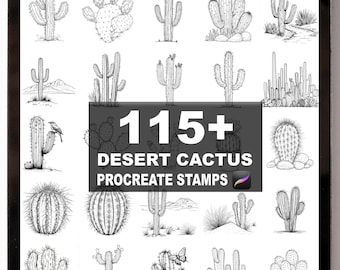 115+ Procreate Desert Cactus Brushes | Procreate Stamps | Instant Digital Download