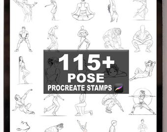 Más de 115 pinceles de pose para Procreate / Sellos para Procreate / Descarga digital instantánea
