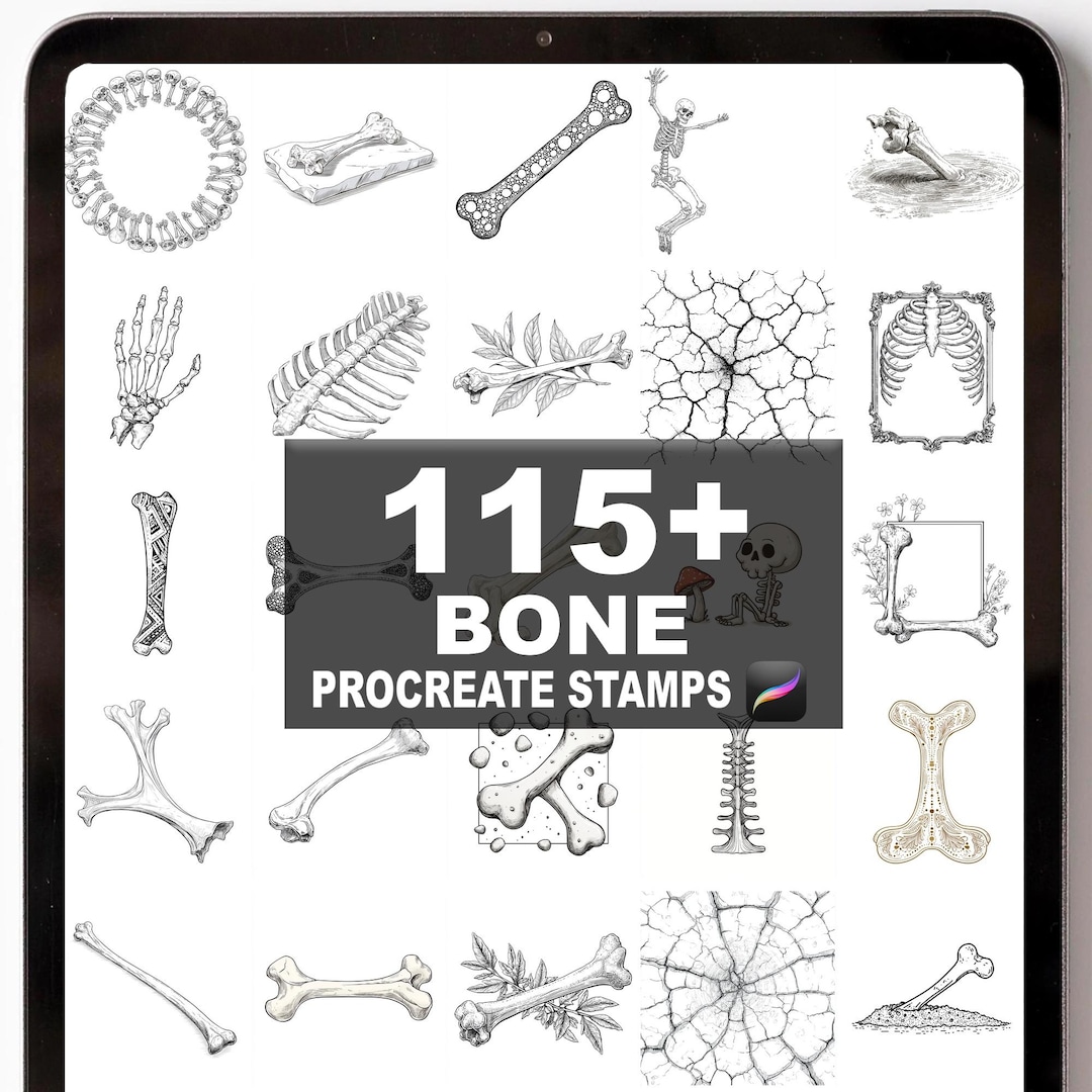 115+ Procreate Bone Brushes | Procreate Stamps | Instant Digital ...