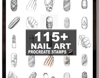 115種類以上のProcreateネイルアートブラシ｜Procreateスタンプ｜デジタルダウンロード