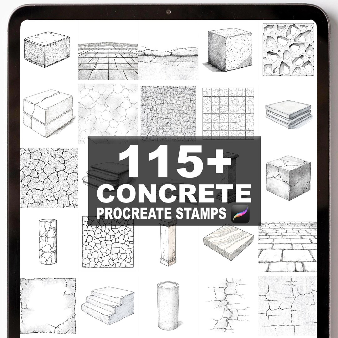 115+ Procreate Concrete Brushes | Procreate Stamps | Instant Digital ...