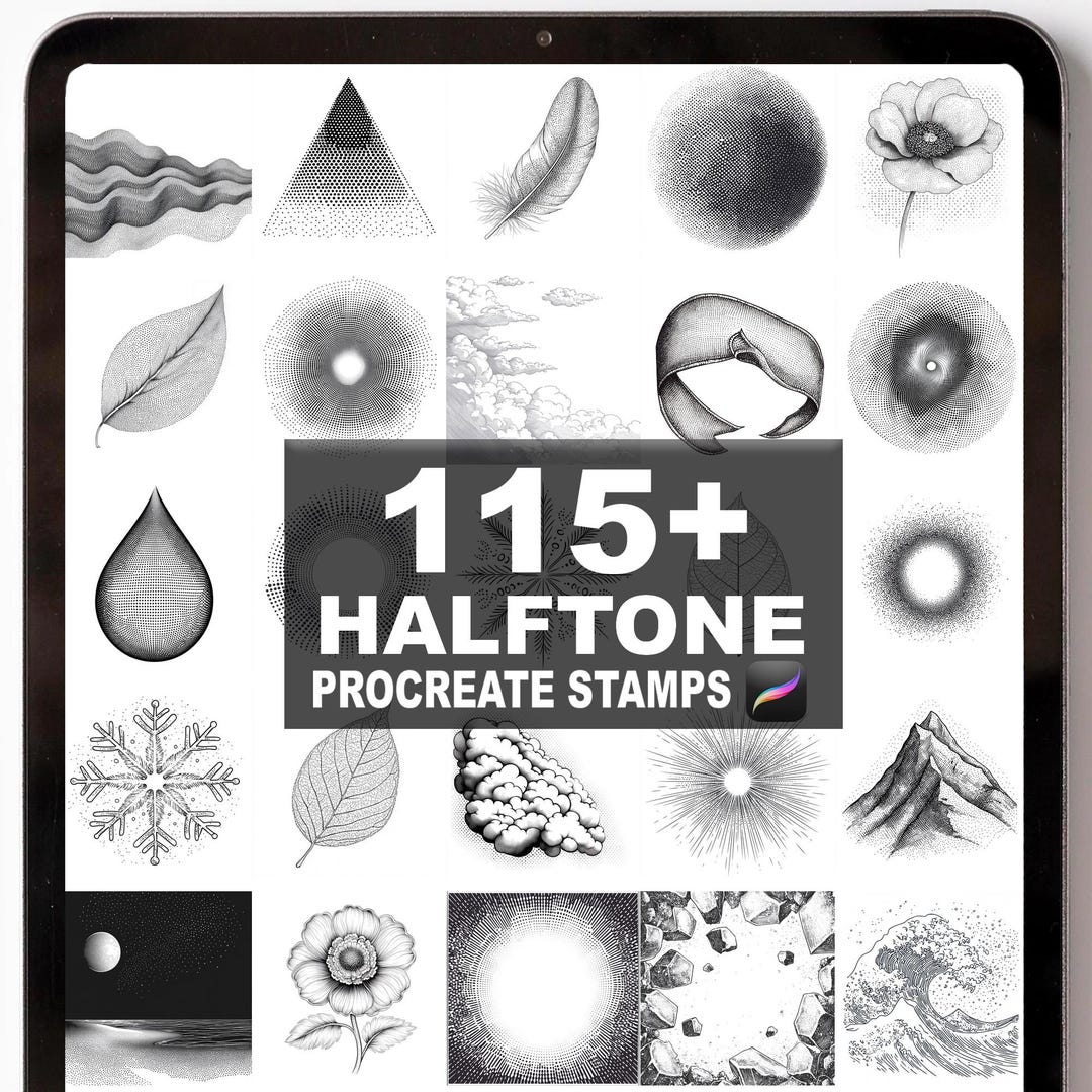115+ Procreate Halftone Brushes | Procreate Stamps | Instant Digital ...