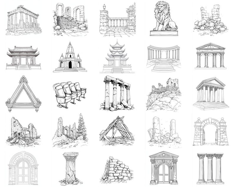 115+ Procreate Greek Ruins Brushes | Procreate Stamps | Instant Digital ...