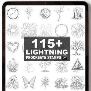 115+ Procreate Lightning Brushes | Procreate Stamps | Instant Digital Download