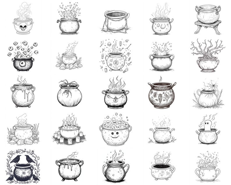 115+ Procreate Creepy Cauldron Brushes | Procreate Stamps | Instant ...