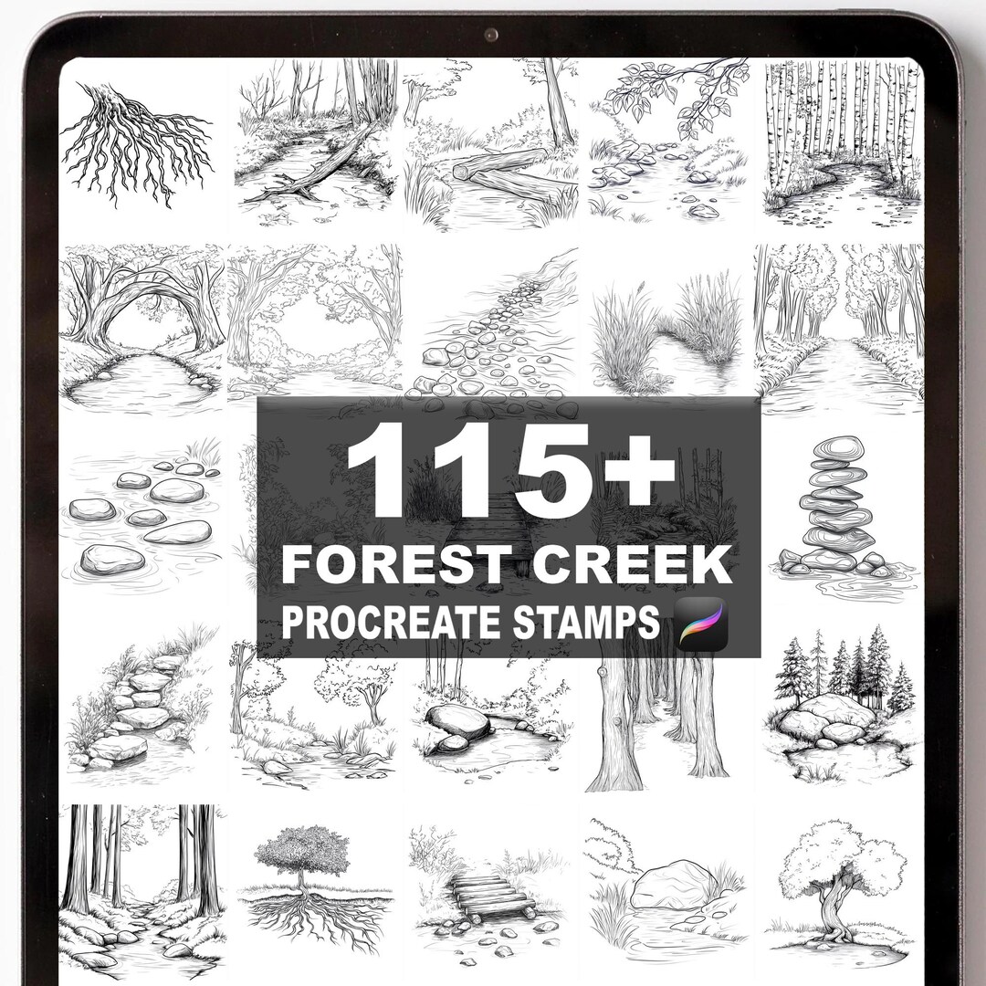 115+ Procreate Forest Creek Glow Brushes | Procreate Stamps | Instant ...