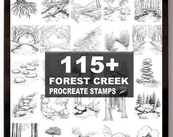 115+ Procreate Forest Creek Glow Brushes | Procreate Stamps | Instant Digital Download