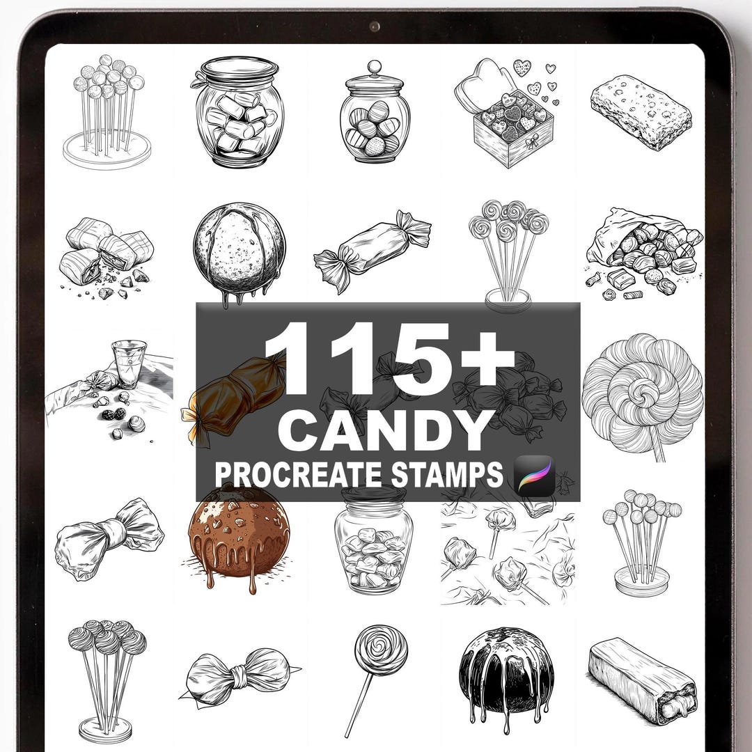 115+ Procreate Candy Brushes | Procreate Stamps | Instant Digital ...