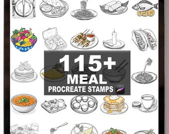 115+ Procreate Meal Brushes | Procreate Stamps | Instant Digital Download