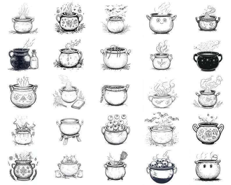 115+ Procreate Creepy Cauldron Brushes | Procreate Stamps | Instant ...