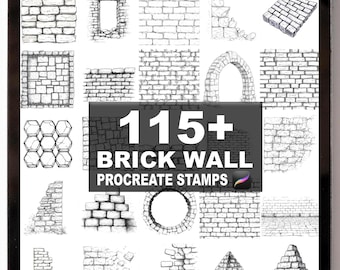 115+ Procreate Brick Wall Brushes | Procreate Stamps | Instant Digital Download